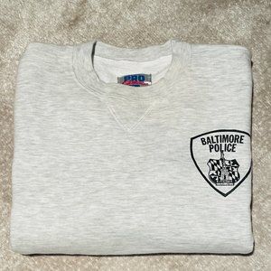 EUC Russell Athletic Brand "Baltimore Police" Sweatshirt, Gray, 95% Cotn, Medium